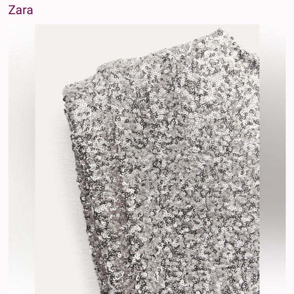 Zara Sparkle Sequin Shoulder Pads  Dress ZW COLLECTION - Picture 7 of 16